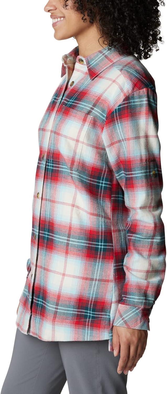 imageColumbia Womens Holly Hideaway Flannel ShirtButton Down ShirtRed Lily Ombre Tartan