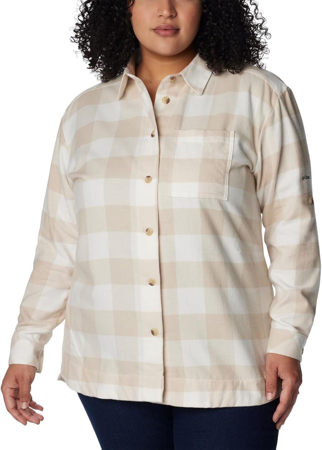imageColumbia Womens Holly Hideaway Flannel ShirtButton Down ShirtSea Salt Buffalo Check