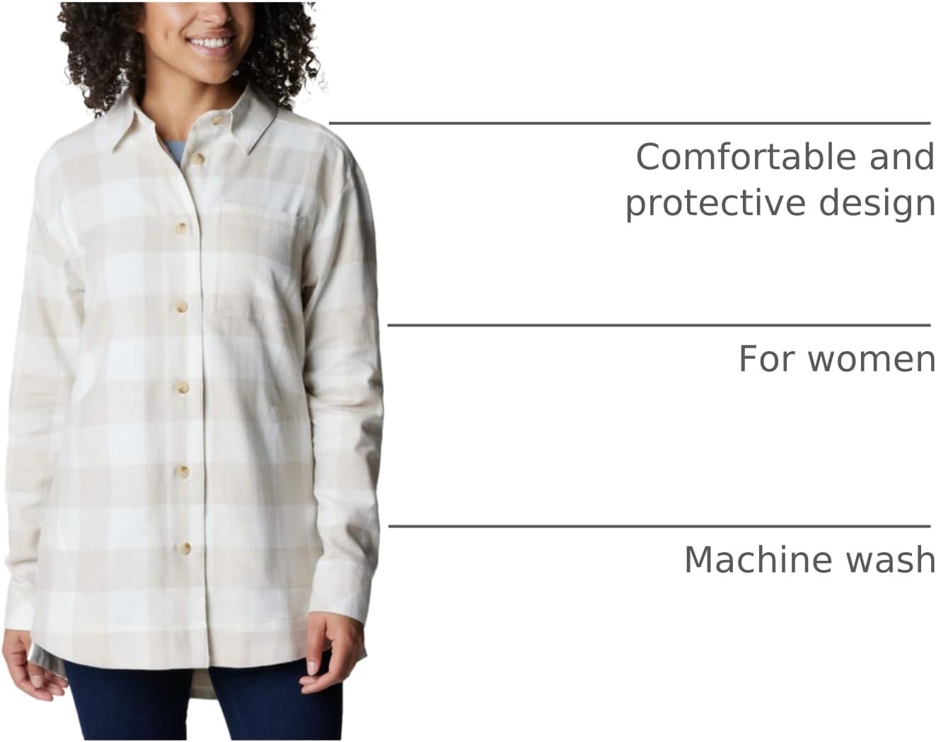 imageColumbia Womens Holly Hideaway Flannel ShirtButton Down ShirtSea Salt Buffalo Check