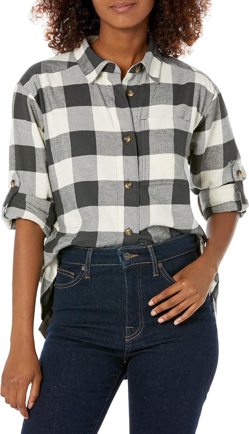 imageColumbia Womens Holly Hideaway Flannel ShirtButton Down ShirtShark Buffalo Check