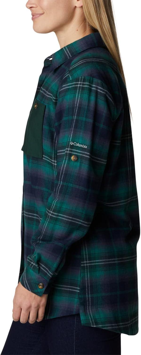imageColumbia Womens Holly Hideaway Flannel ShirtButton Down ShirtSpruce Multi Tartan