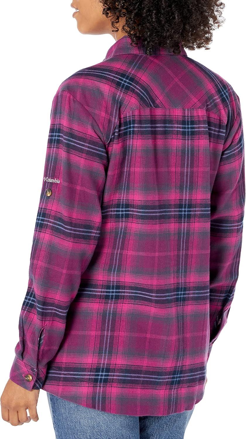 imageColumbia Womens Holly Hideaway Flannel ShirtButton Down ShirtWild Fuchsia Multi Tartan