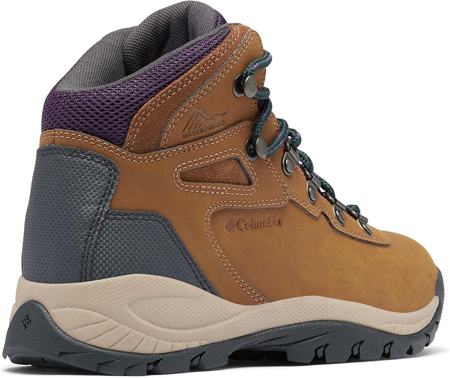 imageColumbia Womens Newton Ridge Plus Waterproof Amped Hiking BootLight BrownCyber Purple