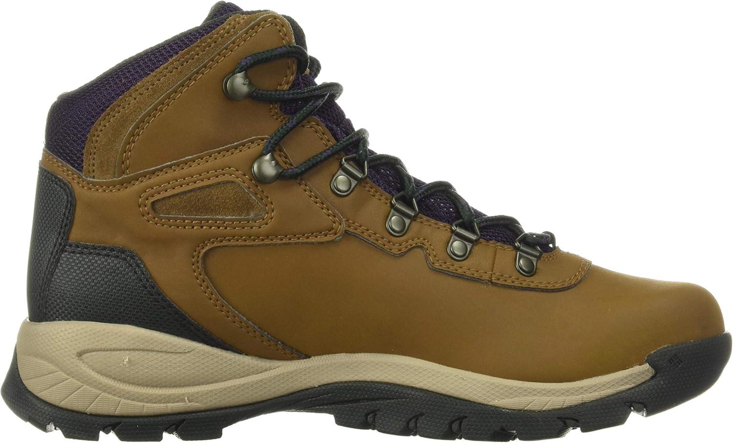 imageColumbia Womens Newton Ridge Plus Waterproof Amped Hiking BootLight BrownCyber Purple