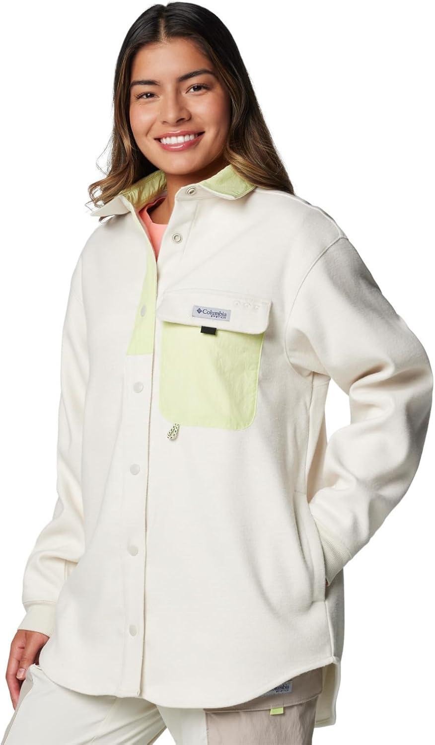 imageColumbia Womens PFG Open Water Shirt JacketStoneSpring Yellow