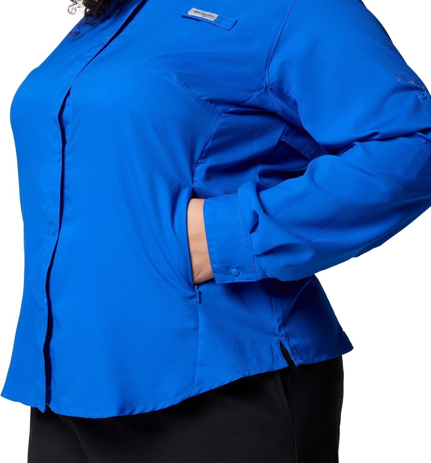 imageColumbia Womens PFG Tamiami II UPF 40 Long Sleeve Fishing ShirtBlue Macaw