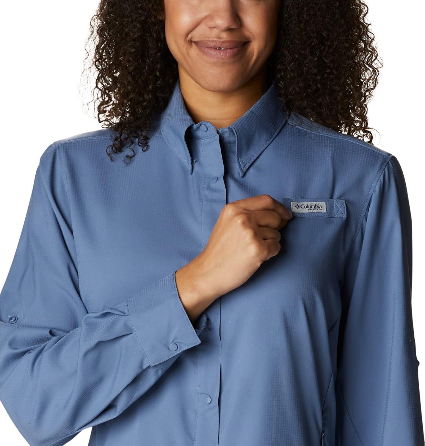 imageColumbia Womens PFG Tamiami II UPF 40 Long Sleeve Fishing ShirtBluestone