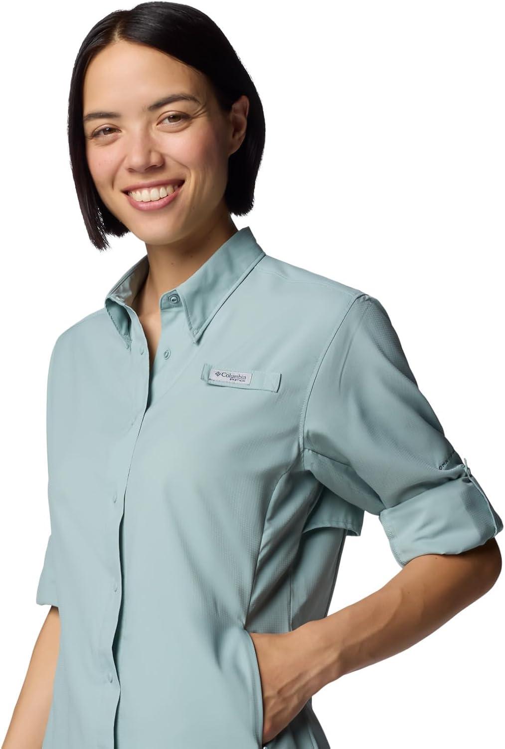 imageColumbia Womens PFG Tamiami II UPF 40 Long Sleeve Fishing ShirtCrushed Blue