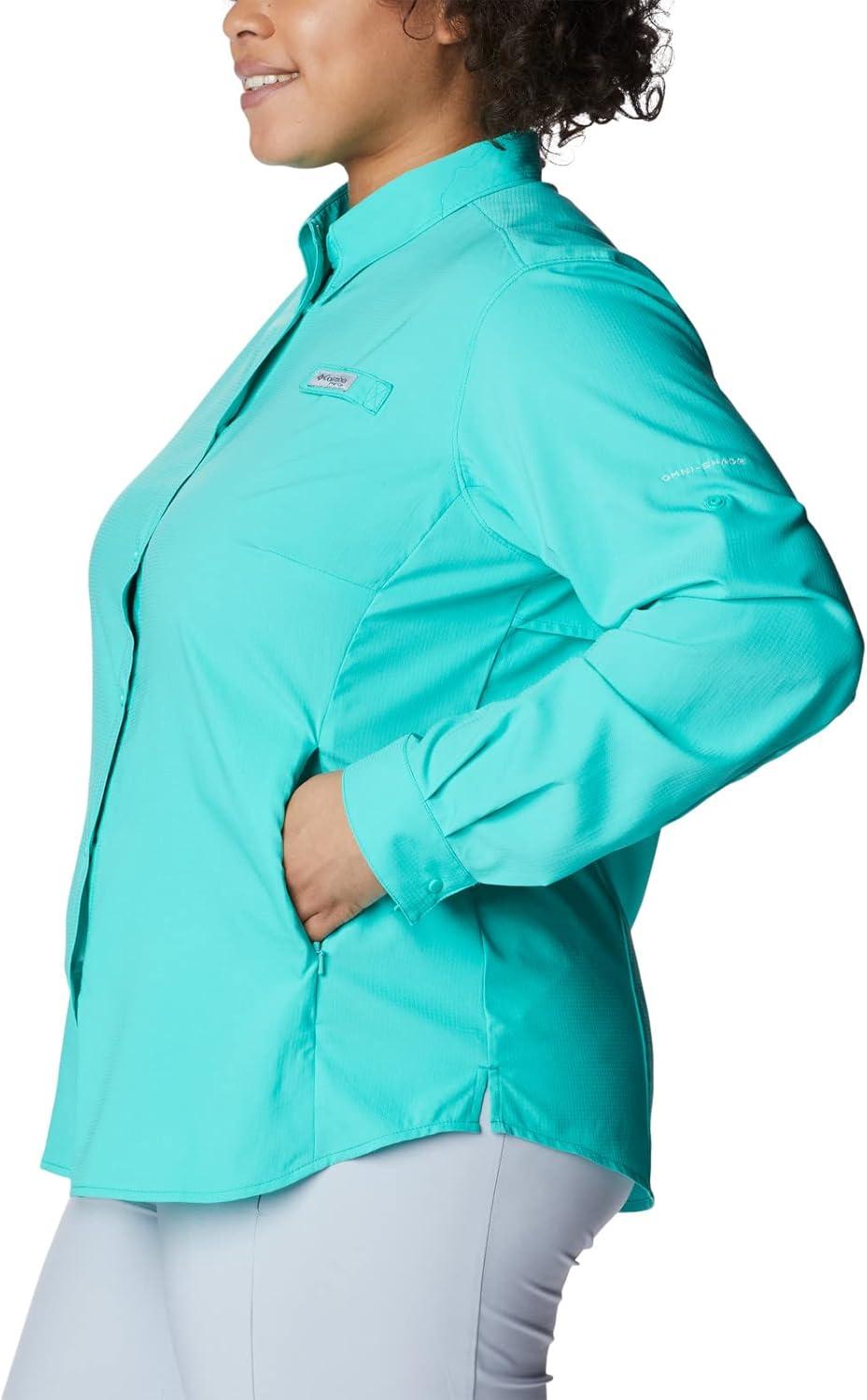 imageColumbia Womens PFG Tamiami II UPF 40 Long Sleeve Fishing ShirtElectric Turquoise