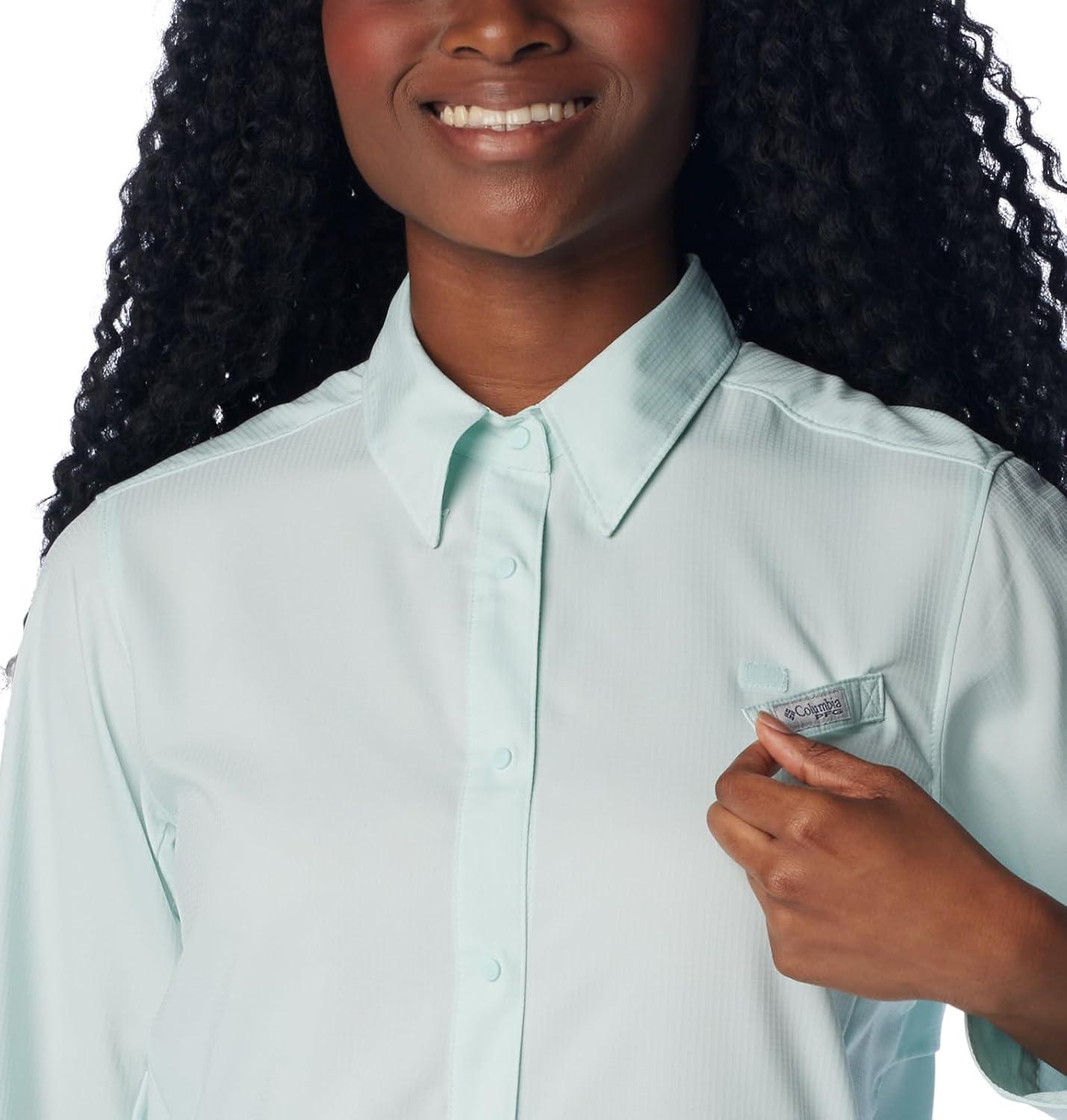 imageColumbia Womens PFG Tamiami II UPF 40 Long Sleeve Fishing ShirtIcy Morn