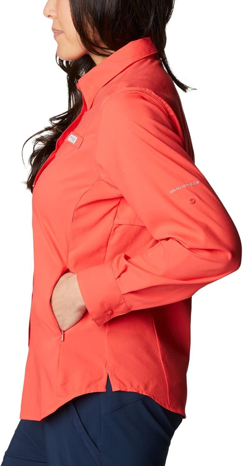imageColumbia Womens PFG Tamiami II UPF 40 Long Sleeve Fishing ShirtRed Hibiscus
