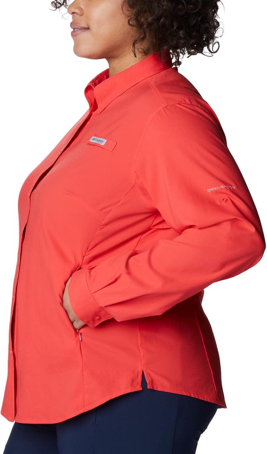 imageColumbia Womens PFG Tamiami II UPF 40 Long Sleeve Fishing ShirtRed Hibiscus