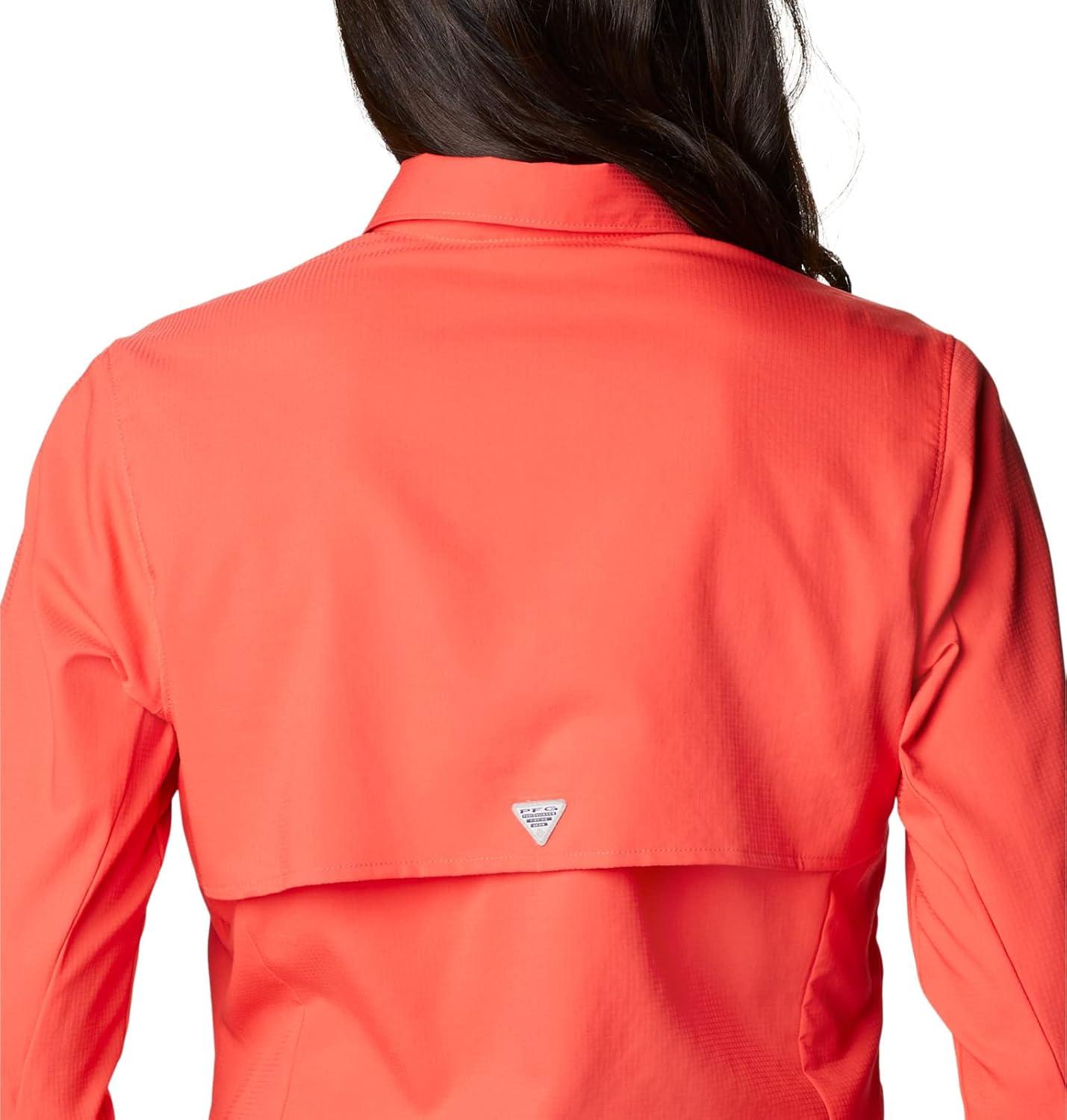 imageColumbia Womens PFG Tamiami II UPF 40 Long Sleeve Fishing ShirtRed Hibiscus