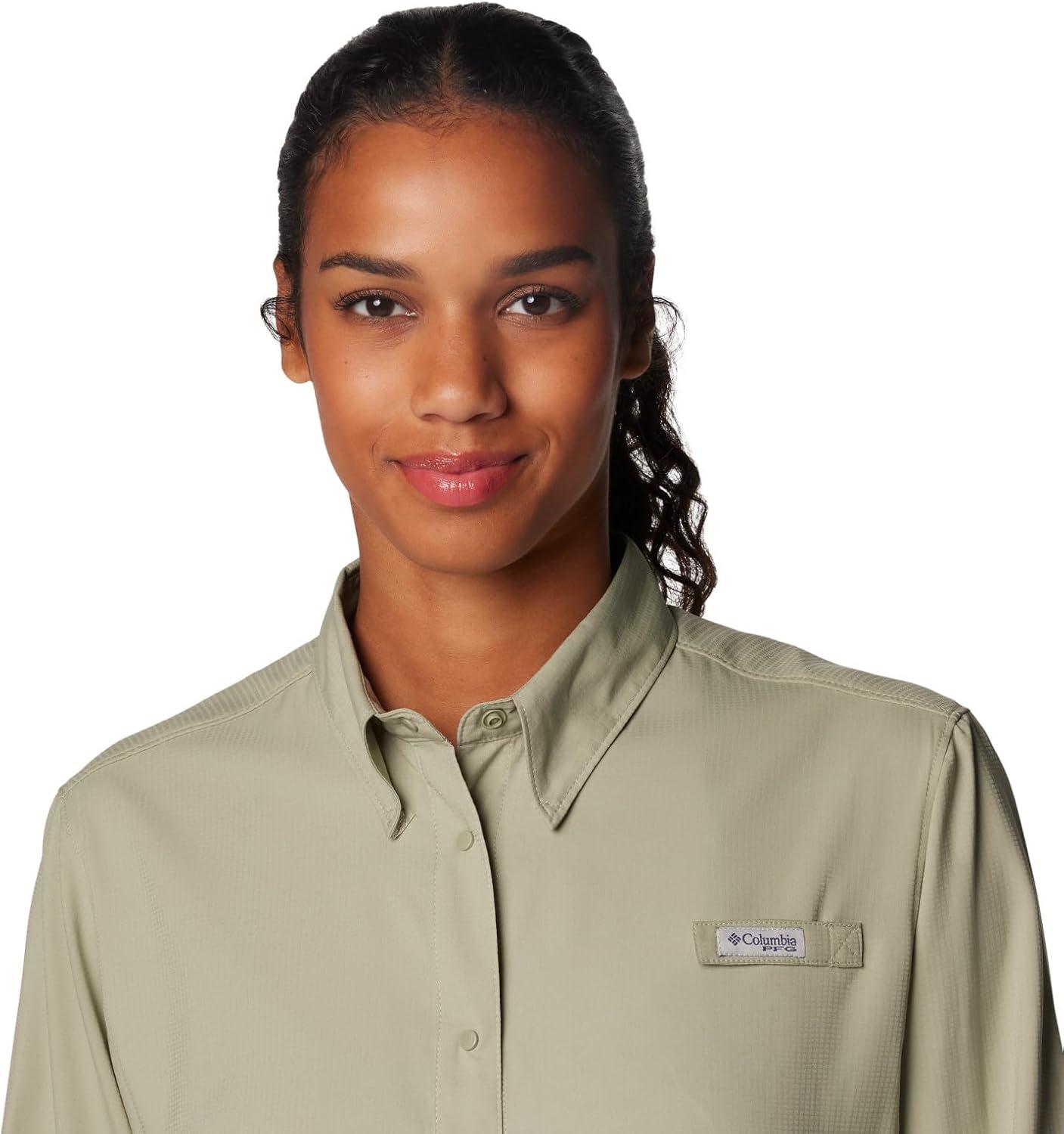 imageColumbia Womens PFG Tamiami II UPF 40 Long Sleeve Fishing ShirtSafari