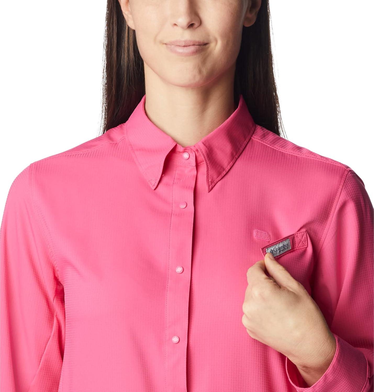 imageColumbia Womens PFG Tamiami II UPF 40 Long Sleeve Fishing ShirtUltra Pink