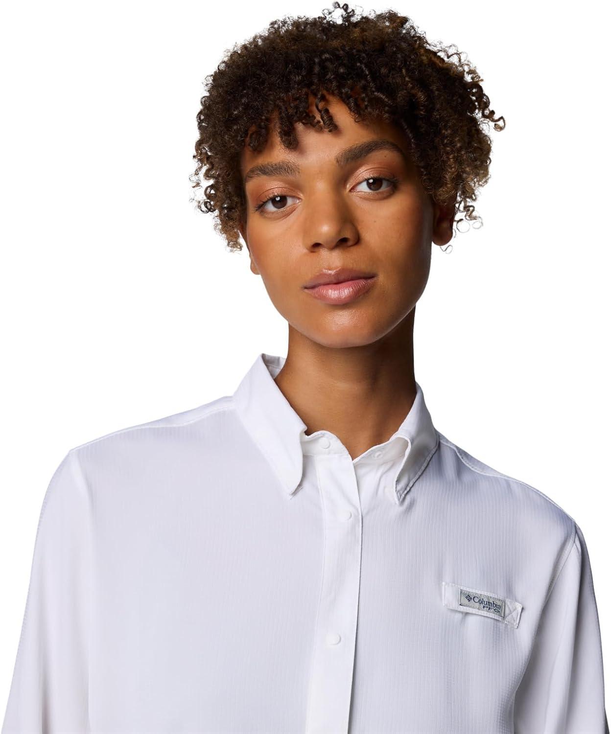 imageColumbia Womens PFG Tamiami II UPF 40 Long Sleeve Fishing ShirtWhite
