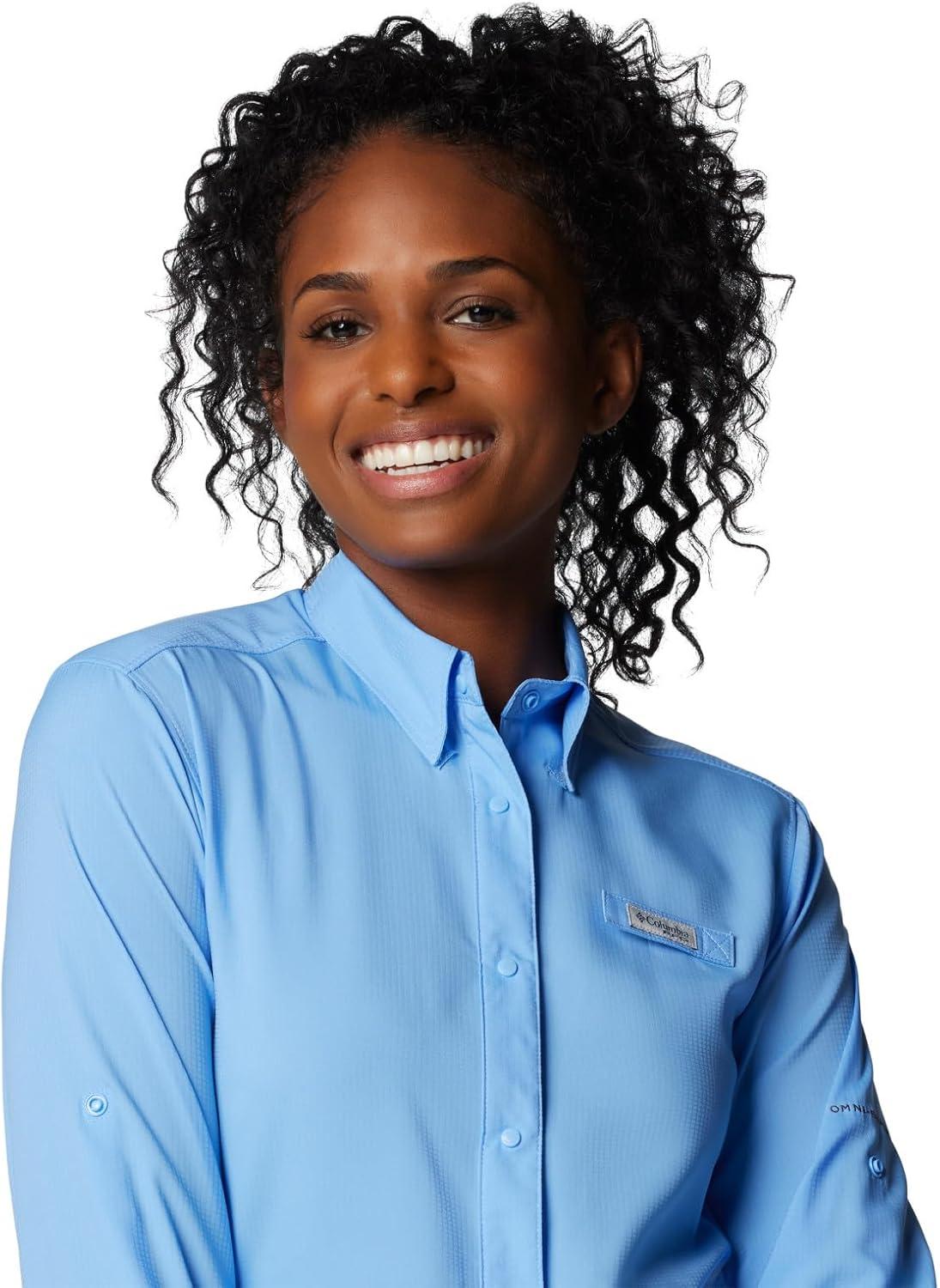 imageColumbia Womens PFG Tamiami II UPF 40 Long Sleeve Fishing ShirtWhite Cap