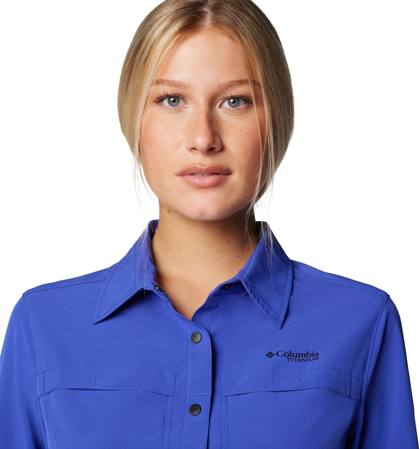 imageColumbia Womens Summit Valley Woven Long Sleeve ShirtClematis Blue