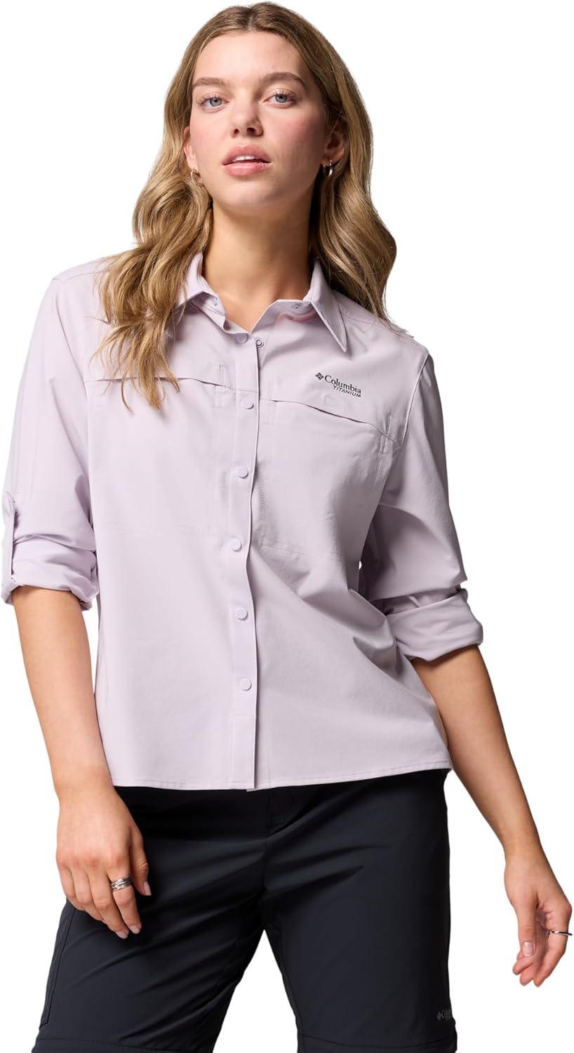 imageColumbia Womens Summit Valley Woven Long Sleeve ShirtLavender Pearl