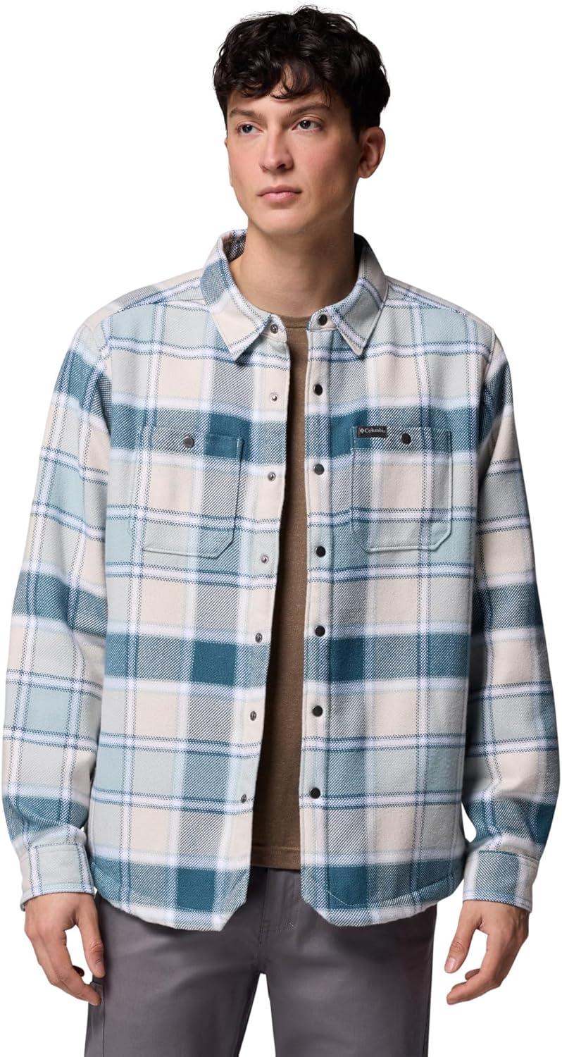 imageColumbia mens Windward II Shirt JacketCrushed Blue Trapper Windowpane