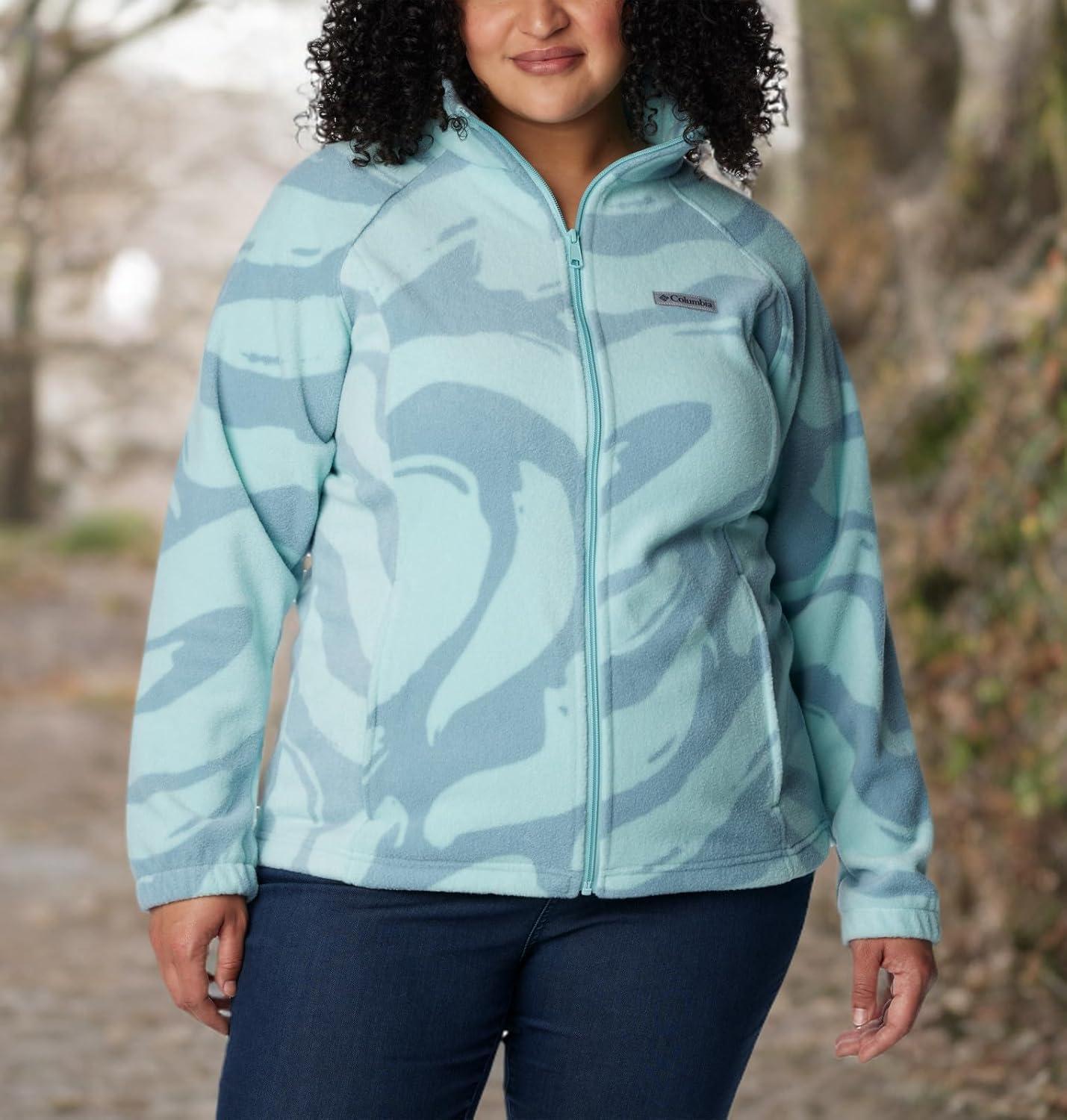imageColumbia womens Benton Springs Printed Full ZipAqua Haze Snowdrifts Tonal