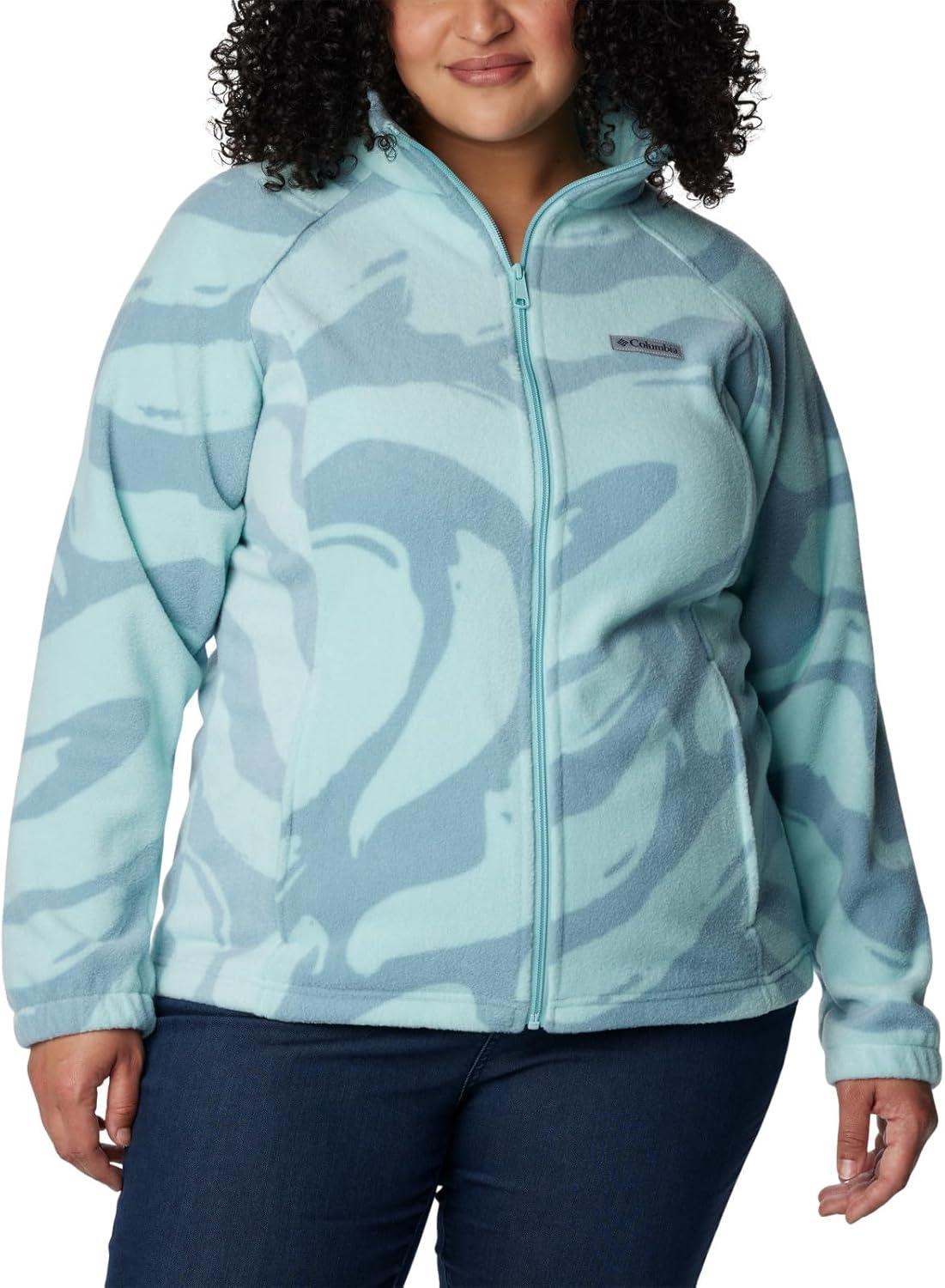 imageColumbia womens Benton Springs Printed Full ZipAqua Haze Snowdrifts Tonal