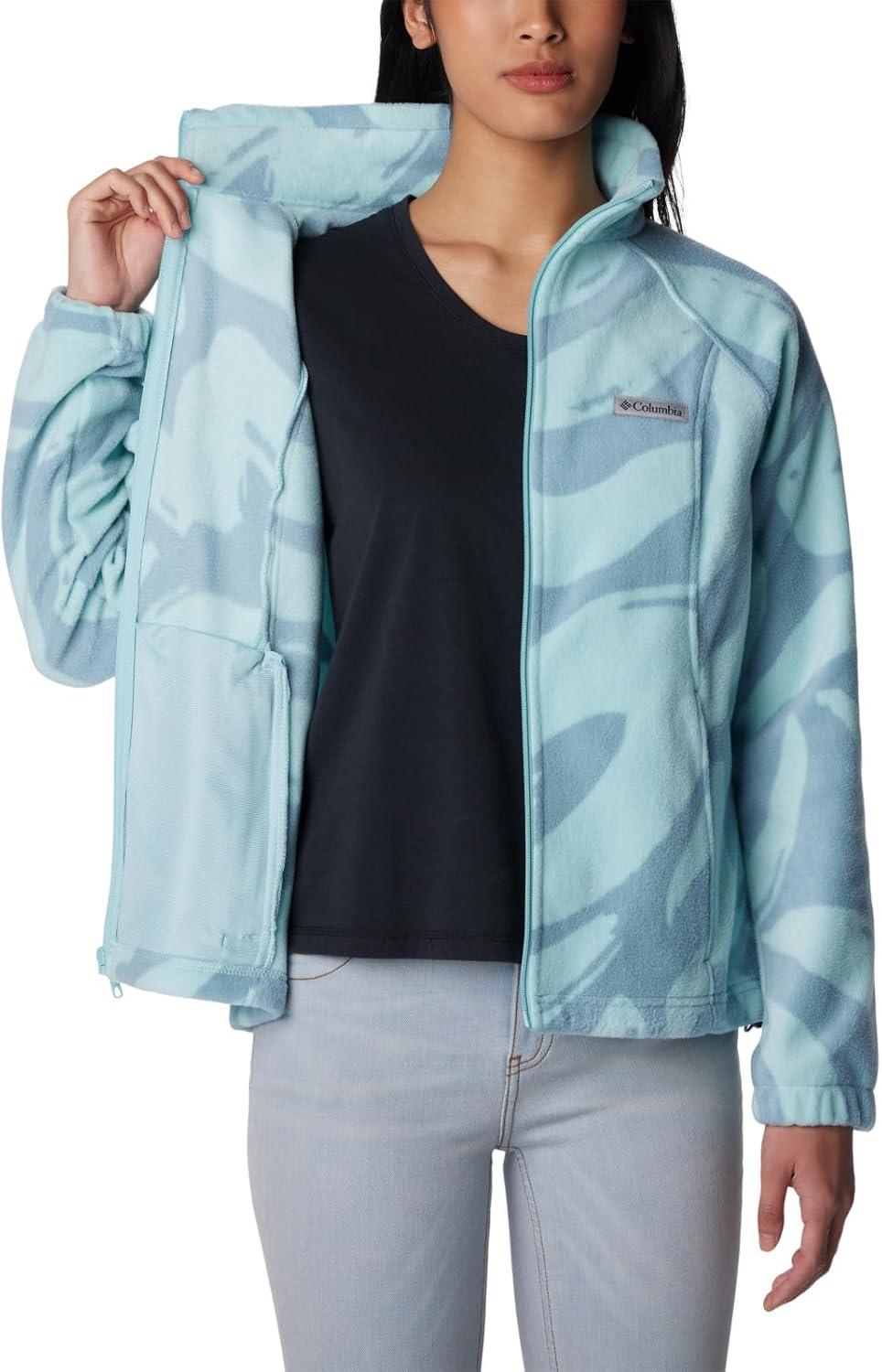 imageColumbia womens Benton Springs Printed Full ZipAqua Haze Snowdrifts Tonal