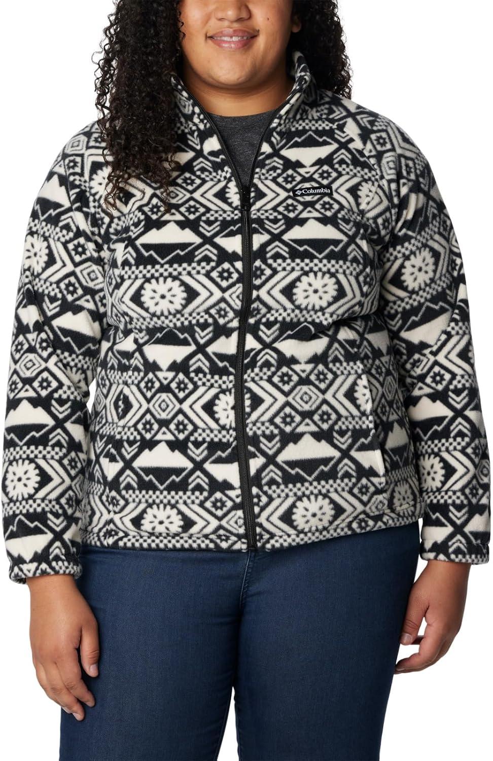 imageColumbia womens Benton Springs Printed Full ZipBlack Checkered Peaks Tonal