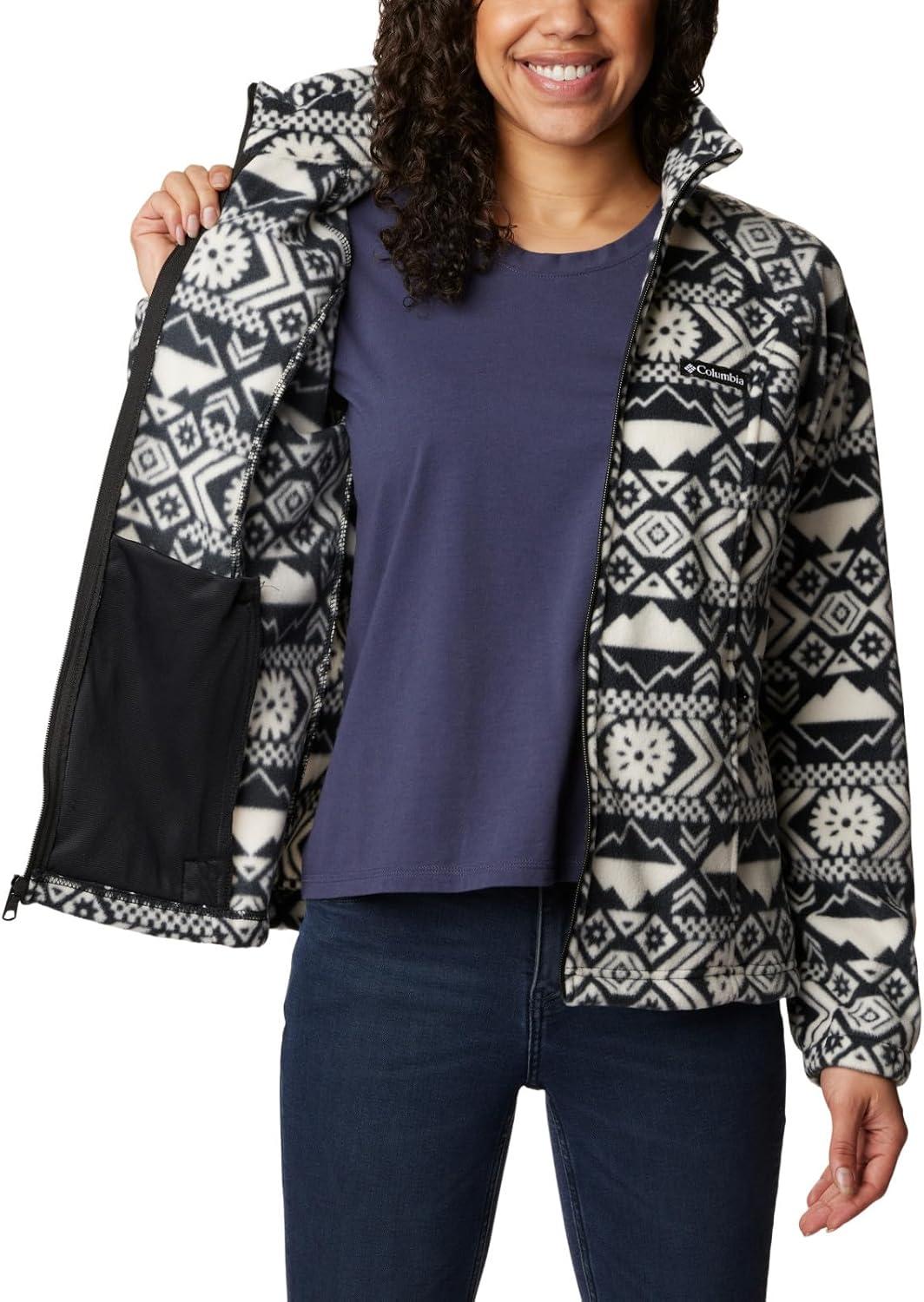 imageColumbia womens Benton Springs Printed Full ZipBlack Checkered Peaks Tonal