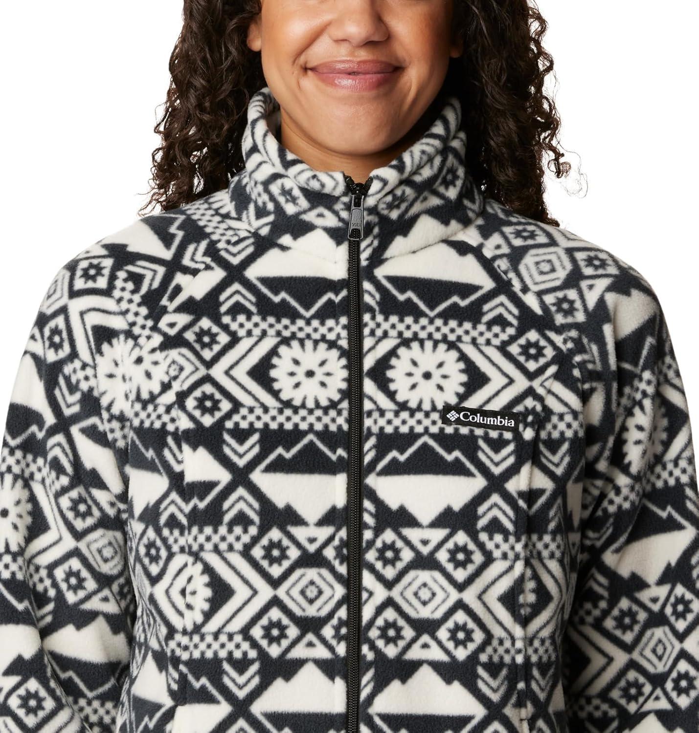 imageColumbia womens Benton Springs Printed Full ZipBlack Checkered Peaks Tonal
