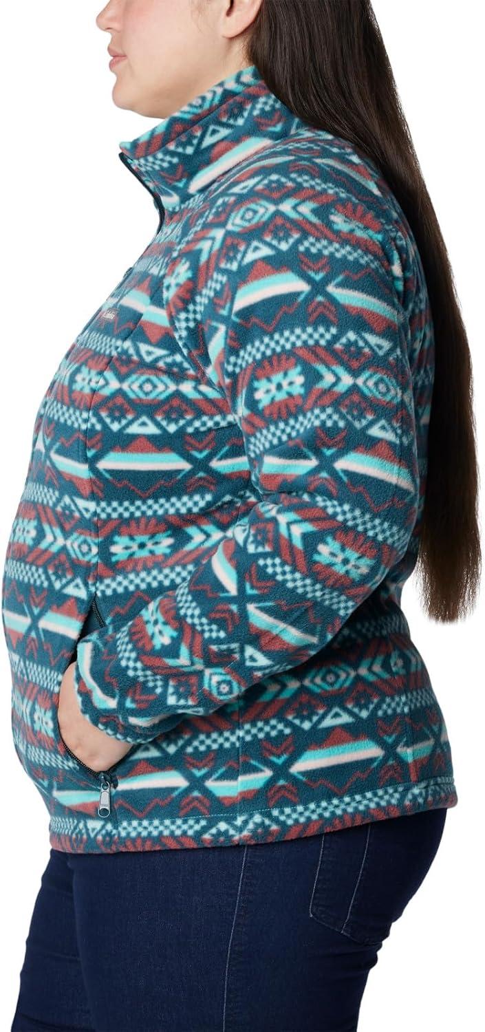 imageColumbia womens Benton Springs Printed Full ZipBright Aqua Checkered Peaks