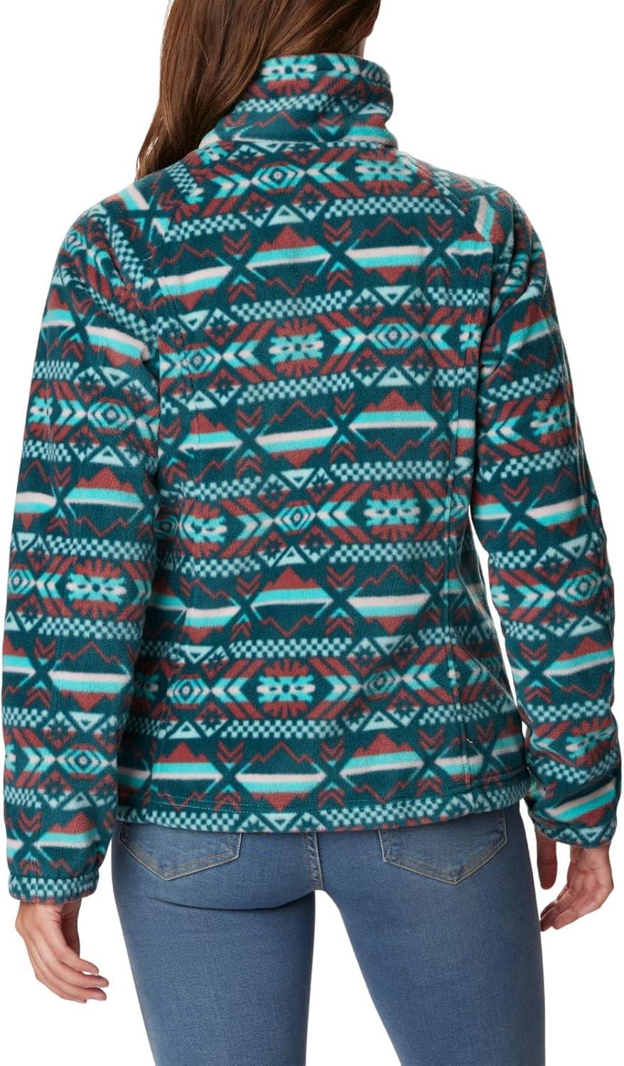 imageColumbia womens Benton Springs Printed Full ZipBright Aqua Checkered Peaks