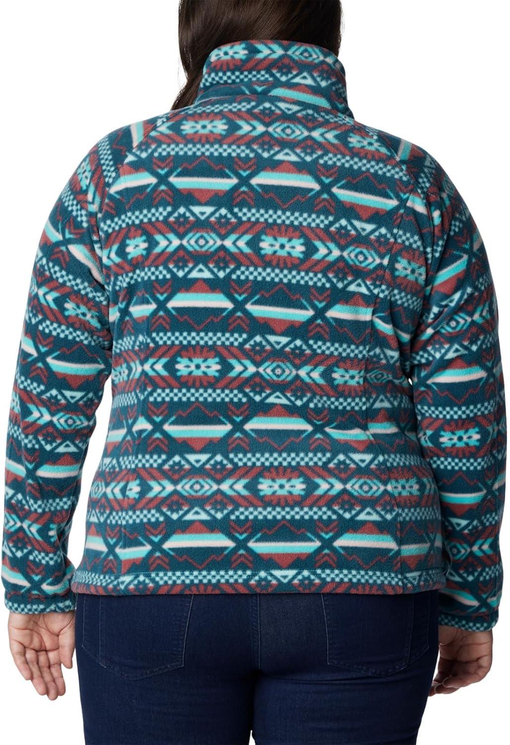 imageColumbia womens Benton Springs Printed Full ZipBright Aqua Checkered Peaks
