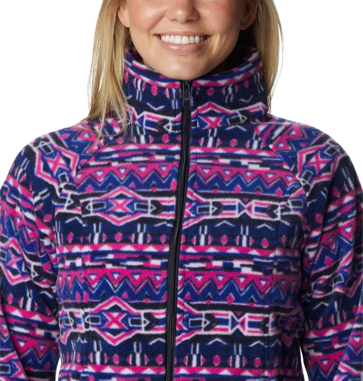 imageColumbia womens Benton Springs Printed Full ZipDark Sapphire 80s Stripe