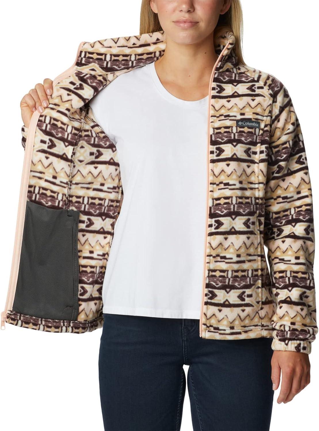 imageColumbia womens Benton Springs Printed Full ZipNew Cinder 80s Stripe