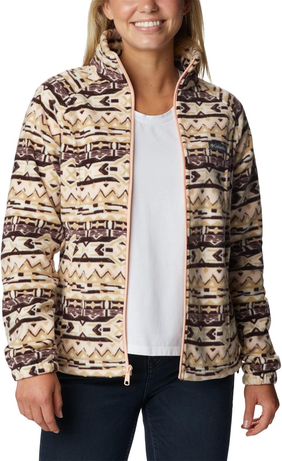 imageColumbia womens Benton Springs Printed Full ZipNew Cinder 80s Stripe