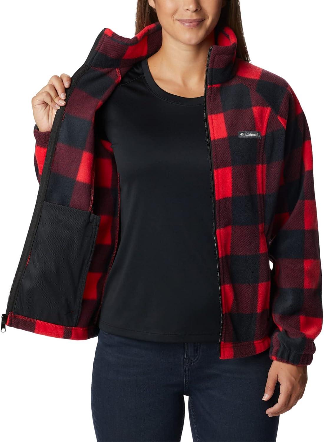 imageColumbia womens Benton Springs Printed Full ZipRed Lily Check