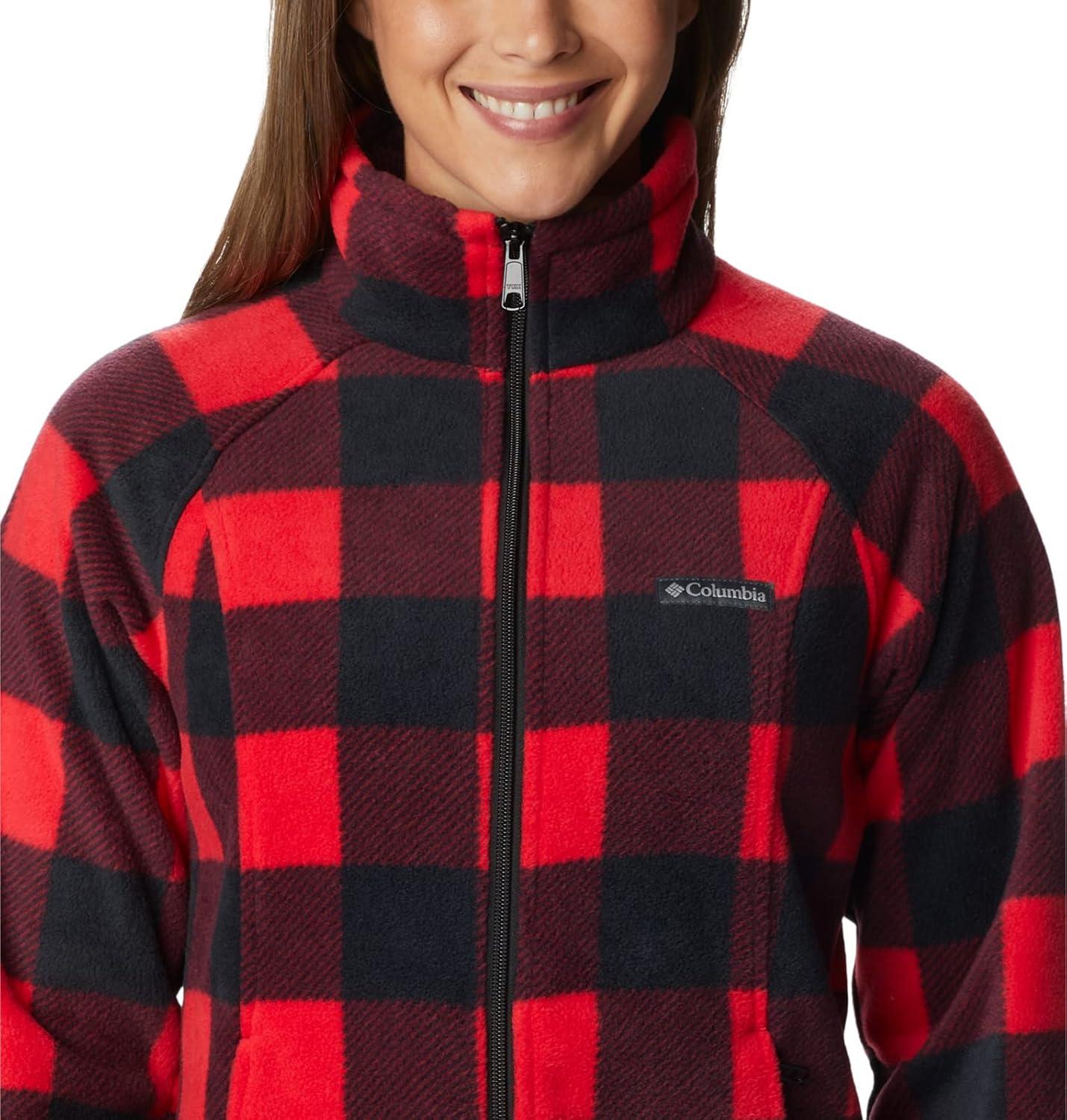 imageColumbia womens Benton Springs Printed Full ZipRed Lily Check