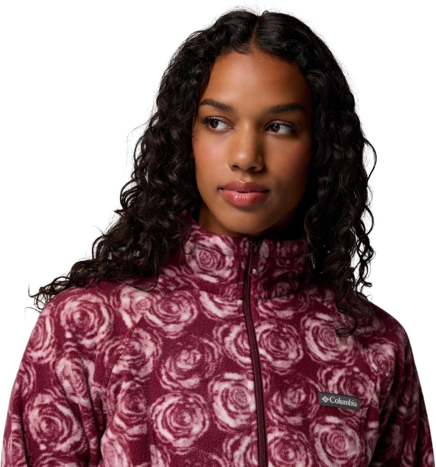 imageColumbia womens Benton Springs Printed Full ZipRich Wine Rose City