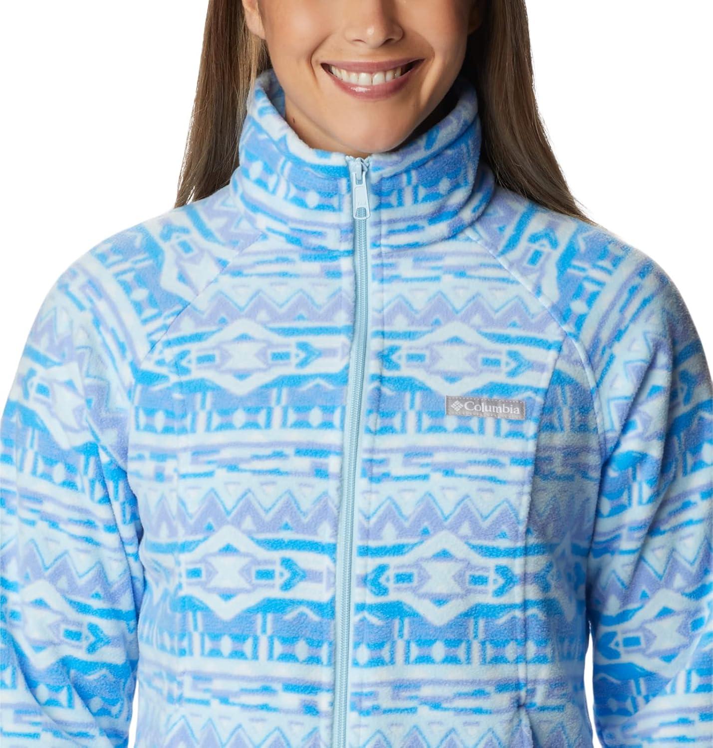 imageColumbia womens Benton Springs Printed Full ZipSerenity 80s Stripe
