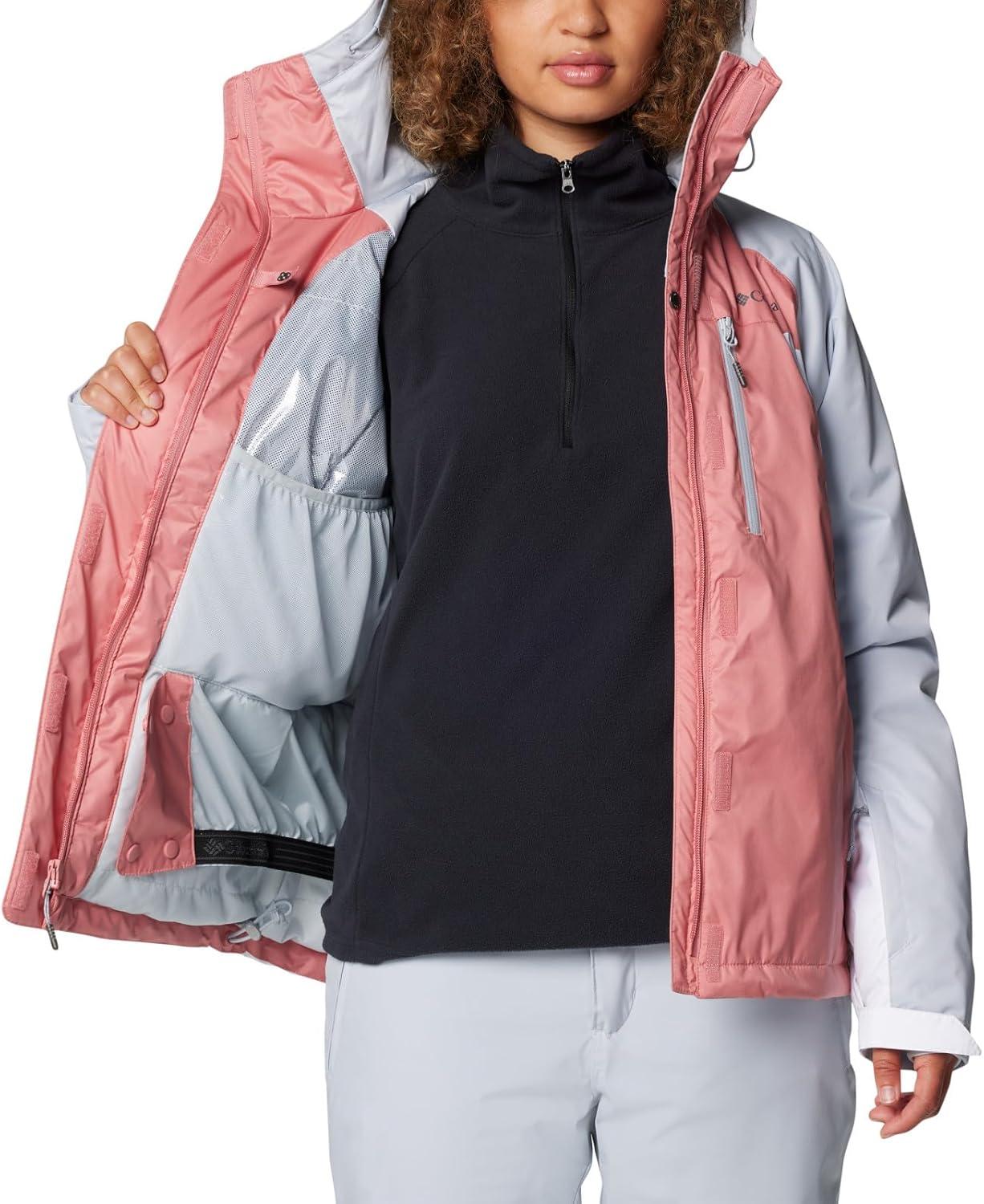 imageColumbia womens Snowy Summit Insulated JacketPink AgaveWhiteCirrus Grey Dobby