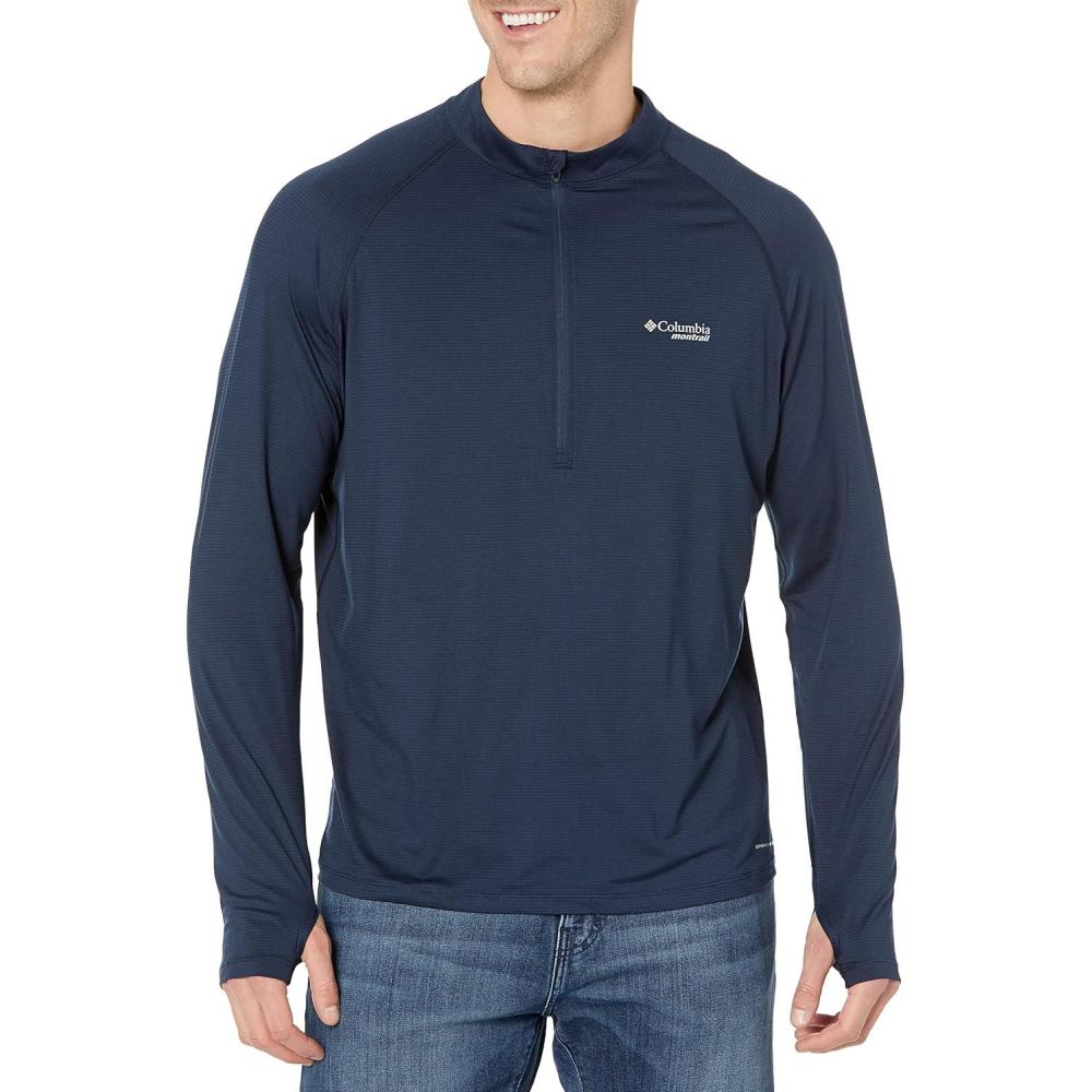 imageColumbia Mens Endless Trail Half Zip Mesh Long SleevCollegiate Navy