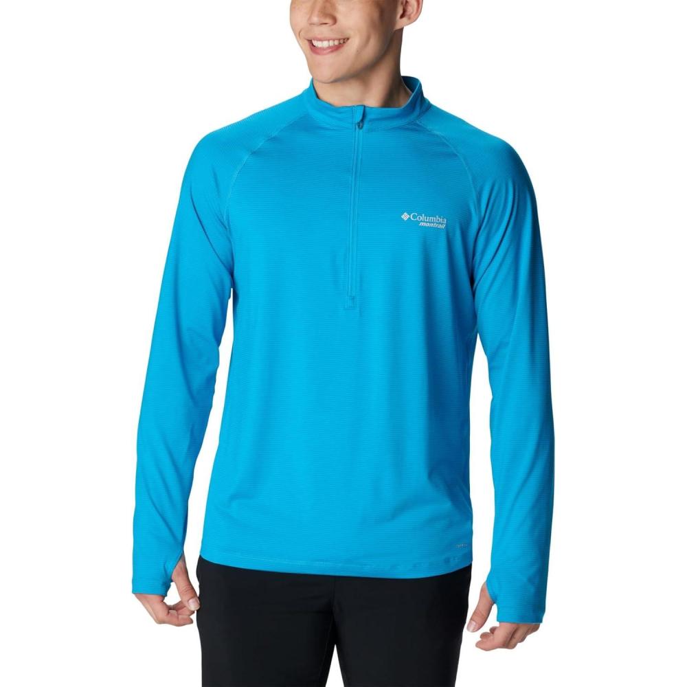 imageColumbia Mens Endless Trail Half Zip Mesh Long SleevOcean Blue