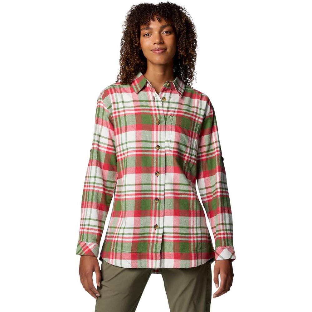 imageColumbia Womens Holly Hideaway Flannel ShirtButton Down ShirtCanteen Multiplaid