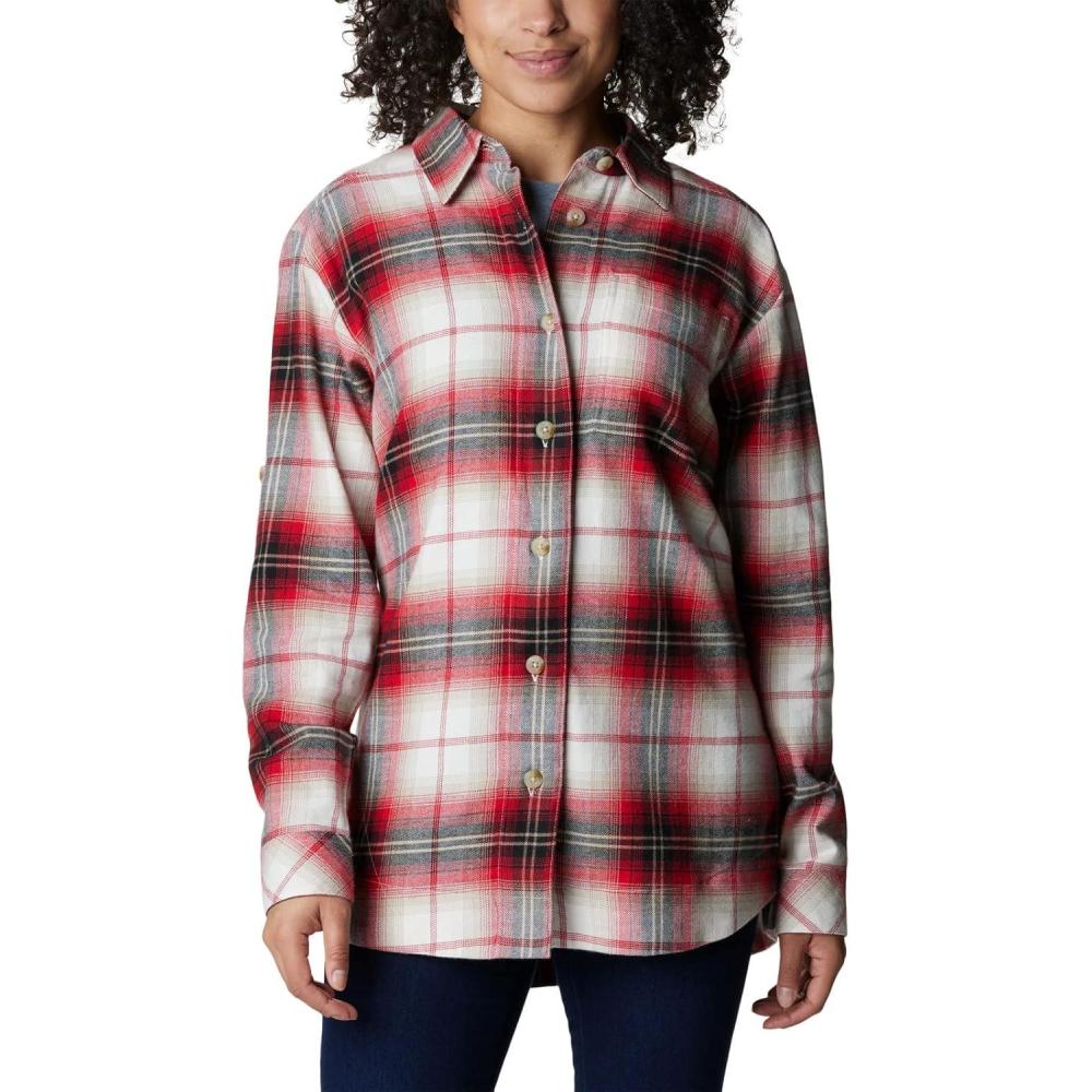 imageColumbia Womens Holly Hideaway Flannel ShirtButton Down ShirtChalk Ombre Tartan
