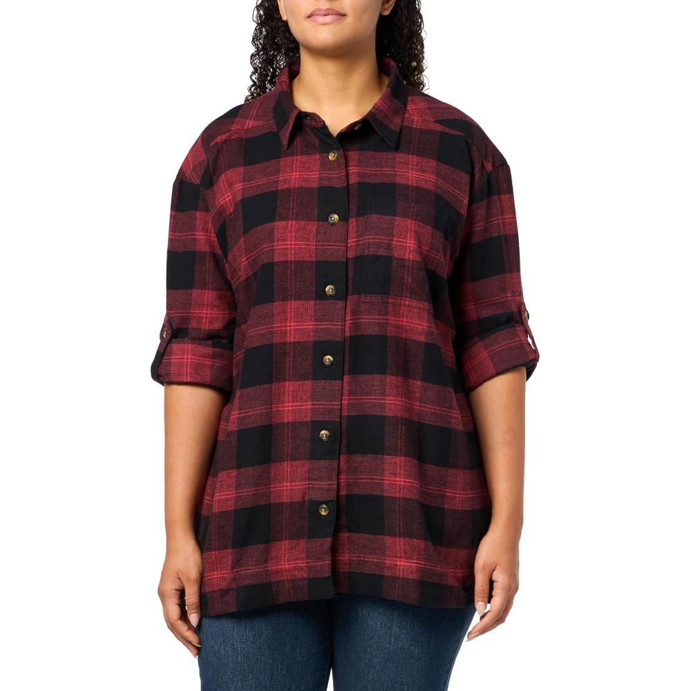 imageColumbia Womens Holly Hideaway Flannel ShirtButton Down ShirtDaredevil Buffalo Tartan