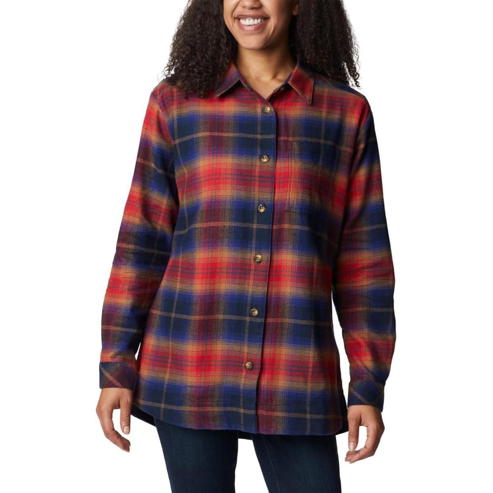 imageColumbia Womens Holly Hideaway Flannel ShirtButton Down ShirtNocturnal Multi Tartan