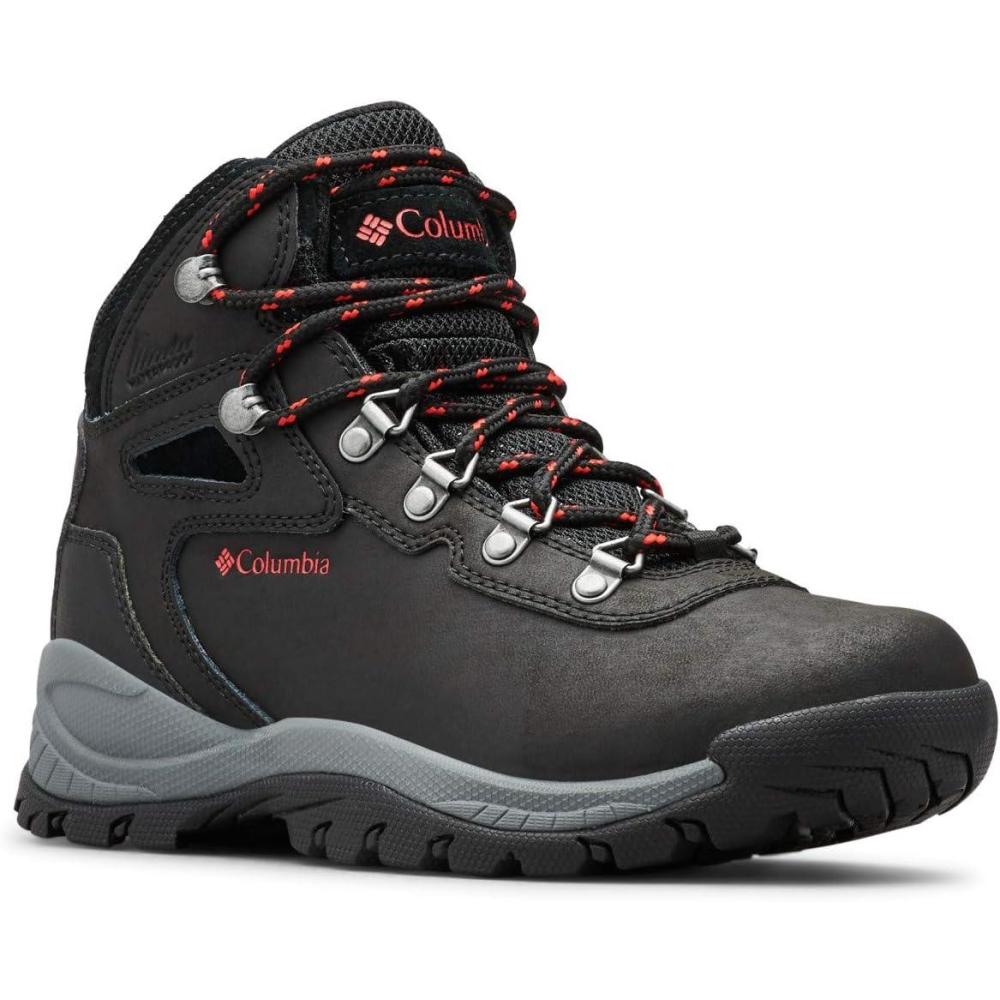 imageColumbia Womens Newton Ridge Plus Waterproof Amped Hiking BootBlackPoppy Red