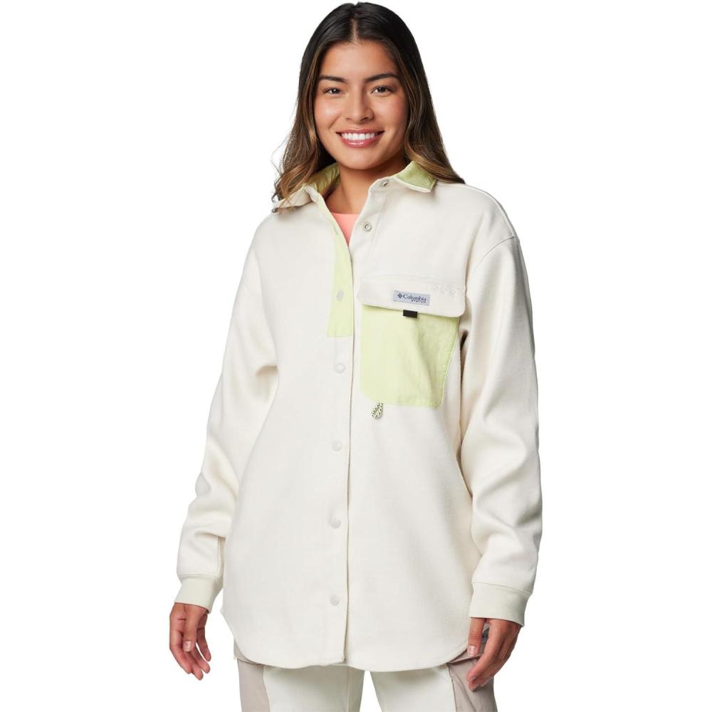 imageColumbia Womens PFG Open Water Shirt JacketStoneSpring Yellow