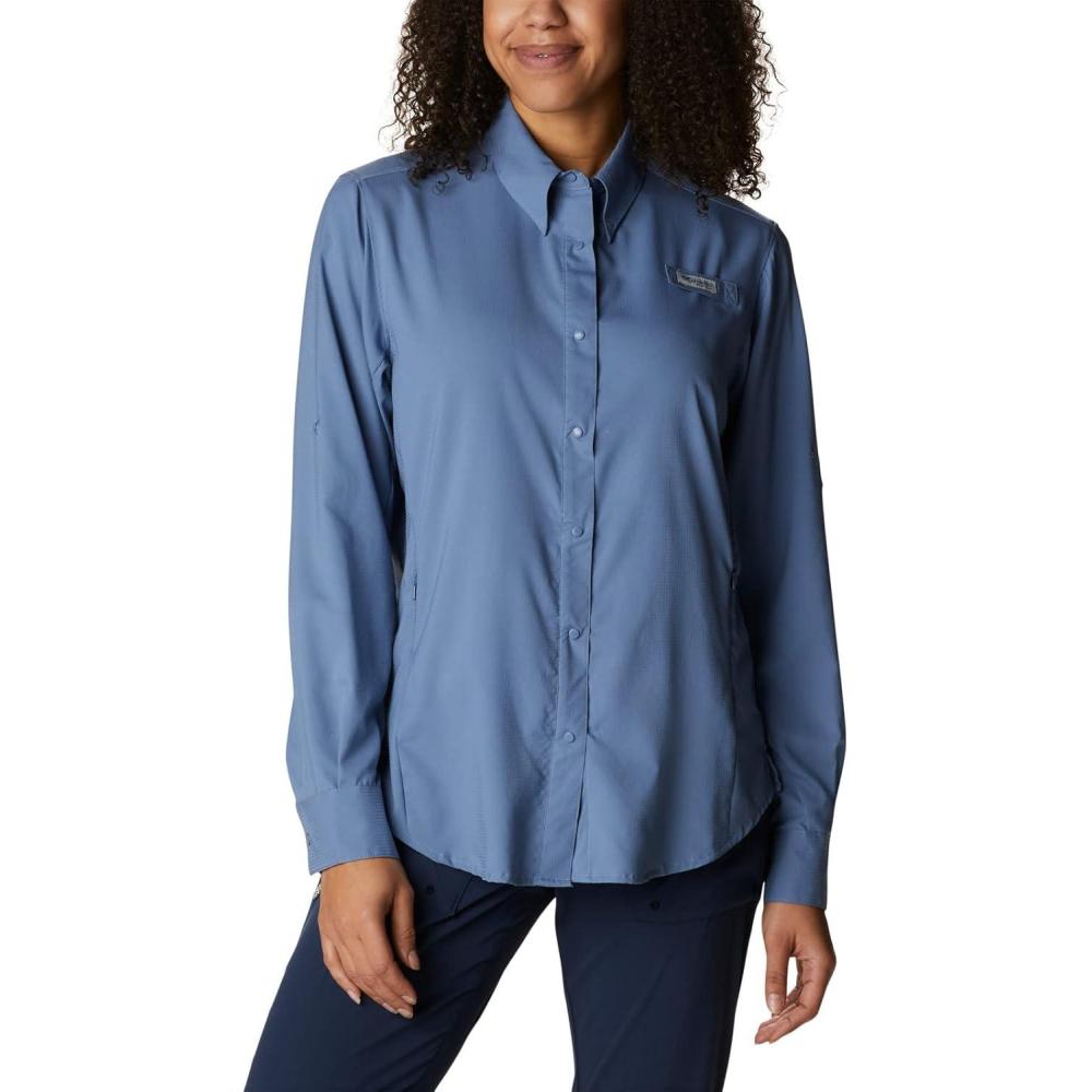 imageColumbia Womens PFG Tamiami II UPF 40 Long Sleeve Fishing ShirtBluestone
